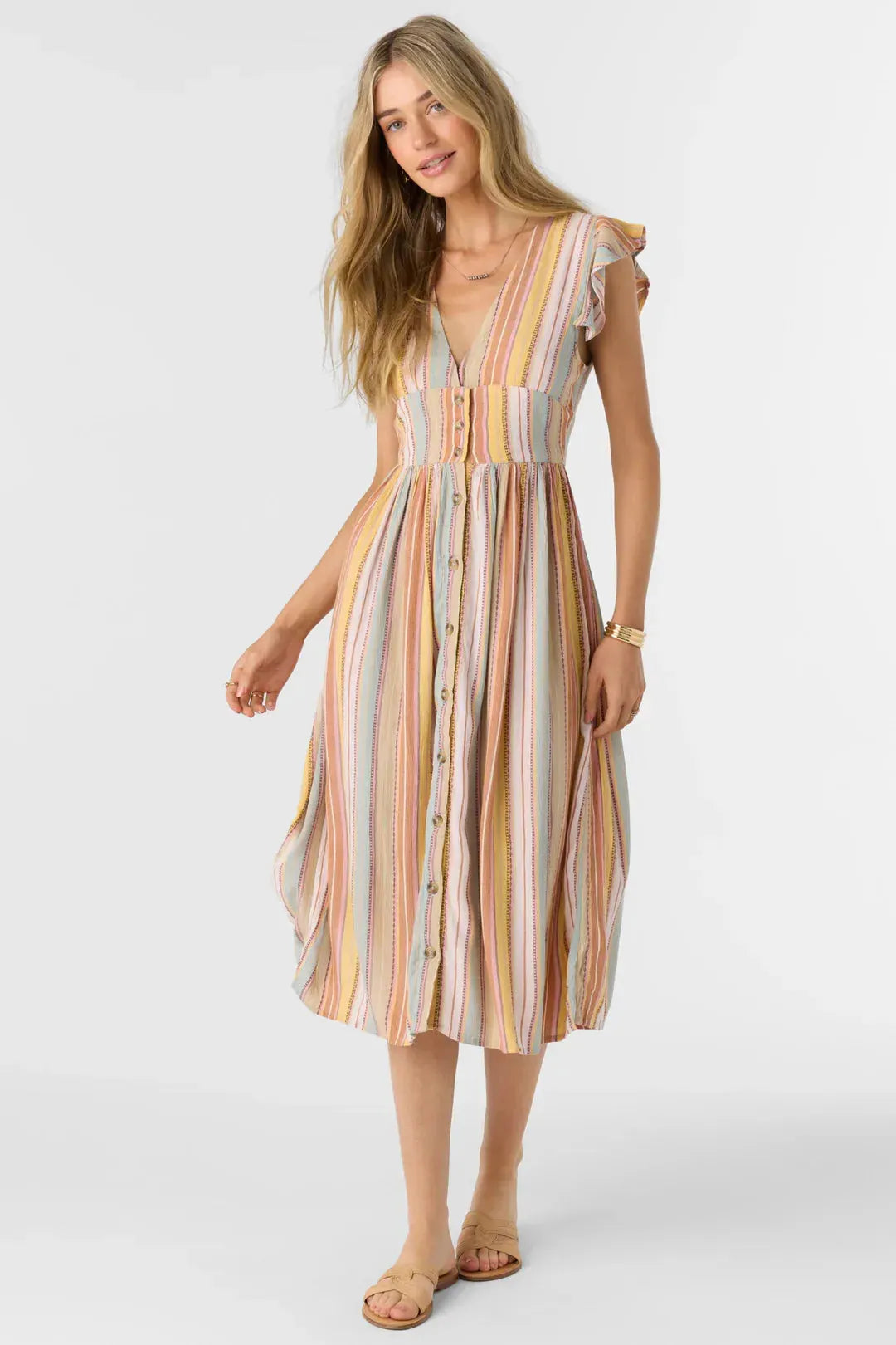 Oneill Women's Rainey Stripe Dress Multi Clr pic 3 | SoHa Surf Shop