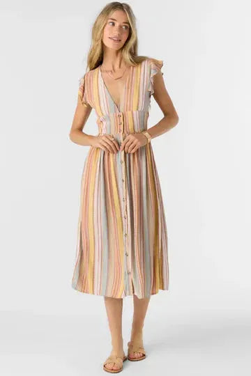 Oneill Women's Rainey Stripe Dress Multi Clr pic 5 | SoHa Surf Shop