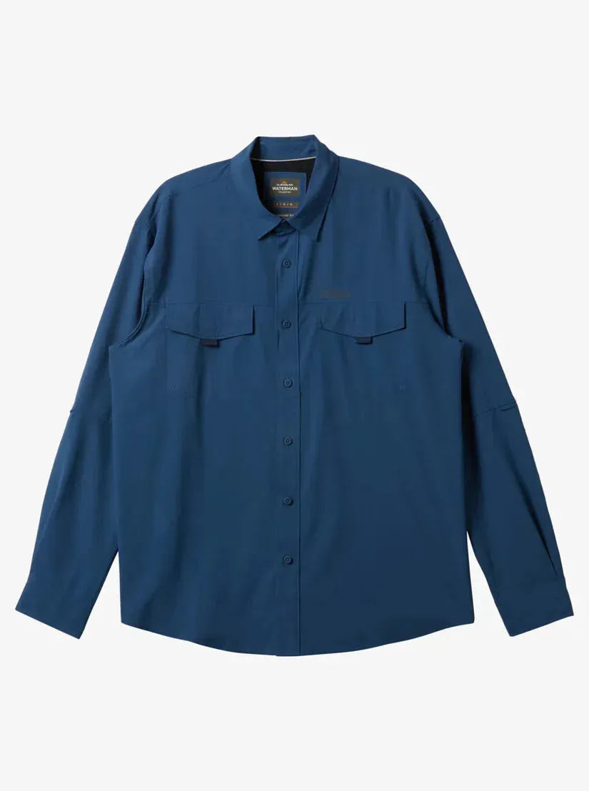 Quiksilver Men's Skipper Long Sleeve Woven Ensign Blue pic 1 | SoHa Surf Shop