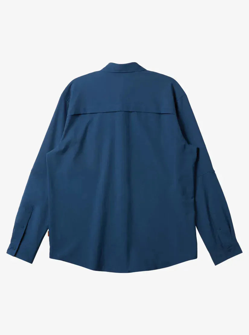 Quiksilver Men's Skipper Long Sleeve Woven Ensign Blue pic 2 | SoHa Surf Shop