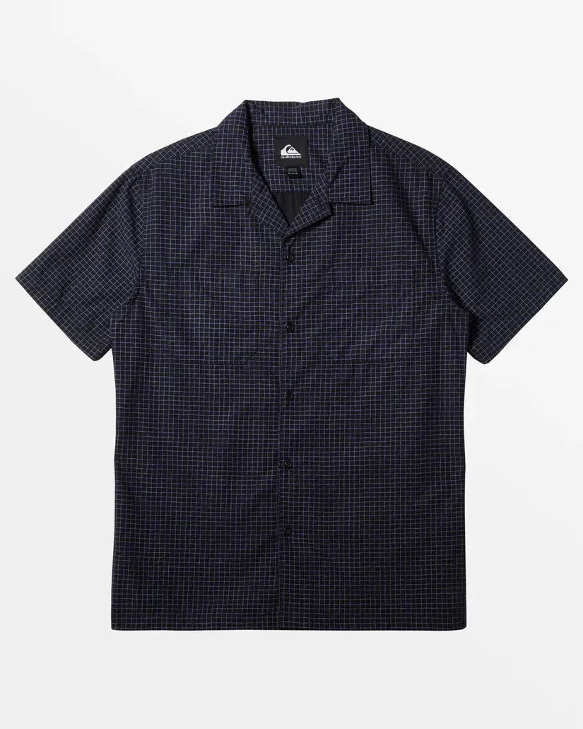 Quiksilver Men's XY Grid Casual Short Sleeve Black pic 1 | SoHa Surf Shop