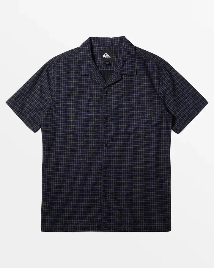Quiksilver Men's XY Grid Casual Short Sleeve Black pic 1 | SoHa Surf Shop