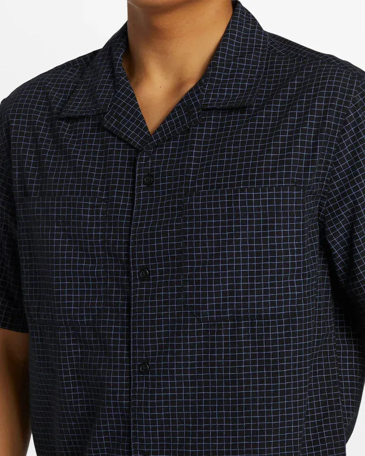 Quiksilver Men's XY Grid Casual Short Sleeve Black pic 3 | SoHa Surf Shop