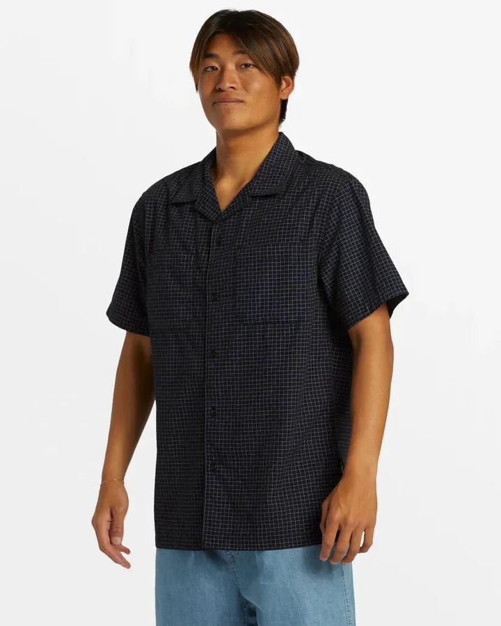 Quiksilver Men's XY Grid Casual Short Sleeve Black pic 4 | SoHa Surf Shop