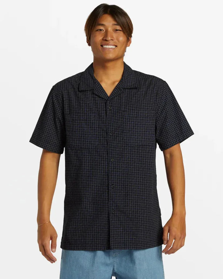 Quiksilver Men's XY Grid Casual Short Sleeve Black pic 7 | SoHa Surf Shop