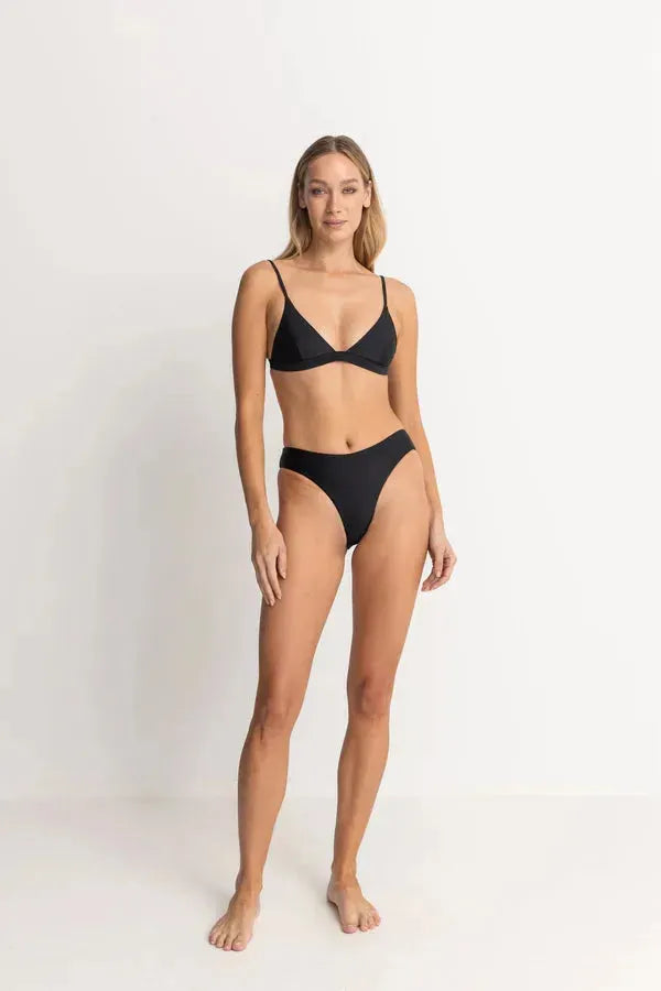 Rhythm Women's Classic Bralette Top Swimsuit Black pic 2 | SoHa Surf Shop