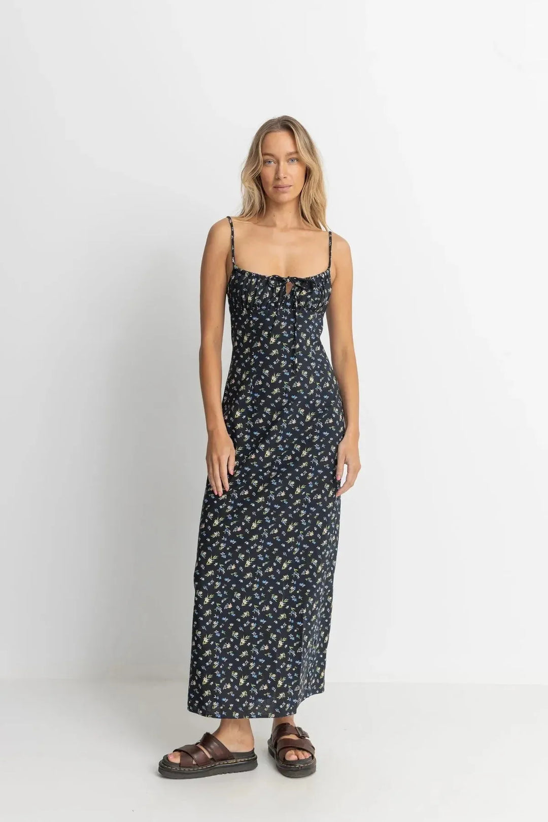 Rhythm Women's Fleur Floral Maxi Dress Black pic 1 | SoHa Surf Shop