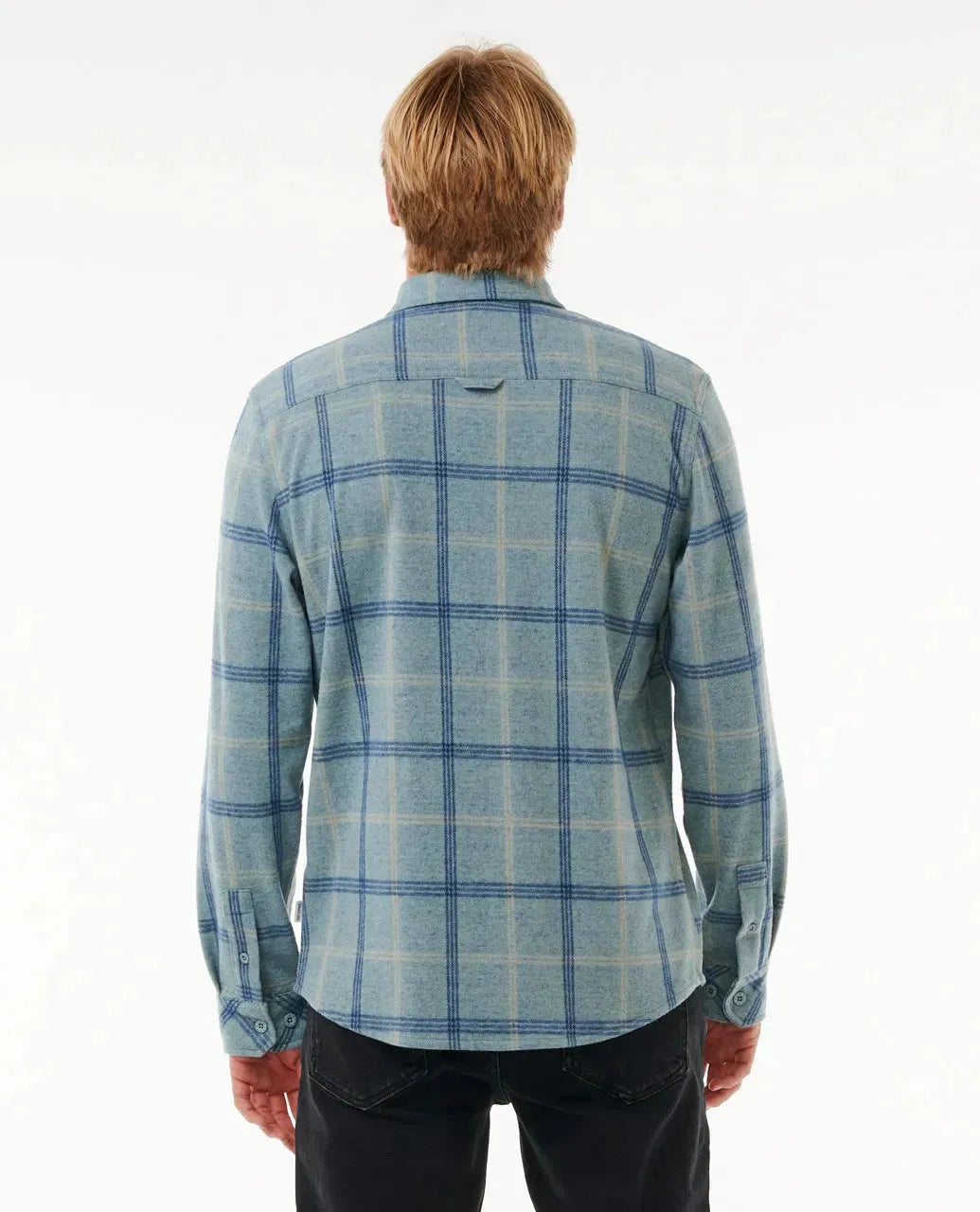 Ripcurl Men's Grid Long Sleeve Shirt Mineral Blue Marle pic 4 | SoHa Surf Shop