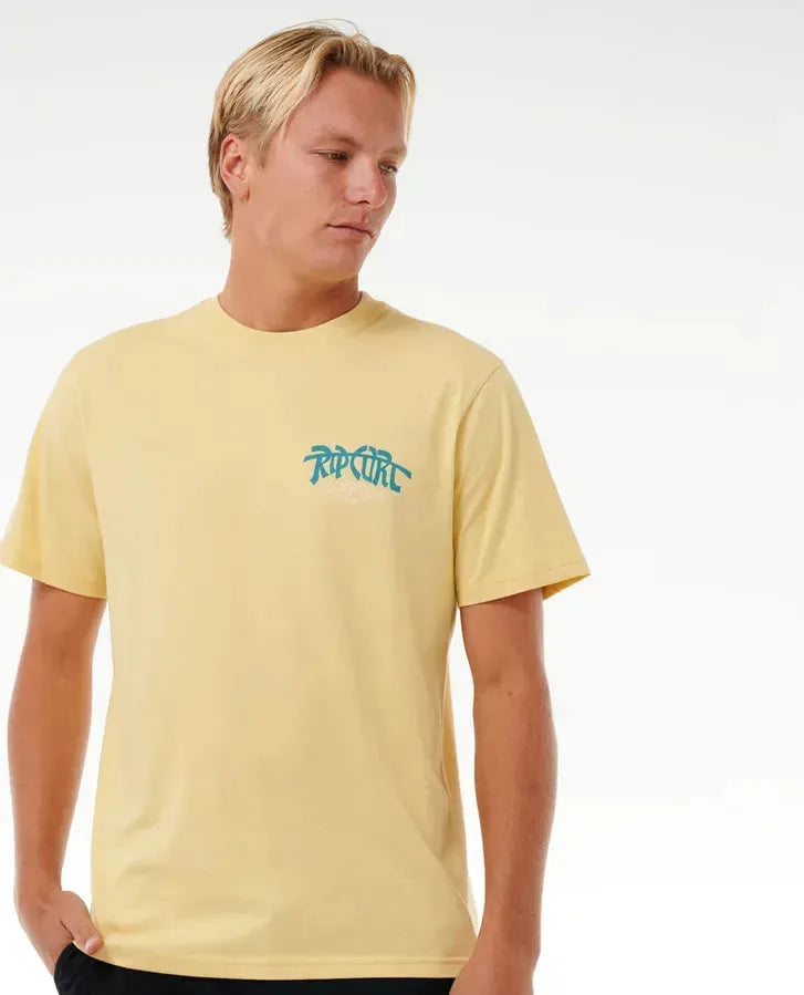 Ripcurl Men's Shred Til Dead Tee Straw pic 1 | SoHa Surf Shop