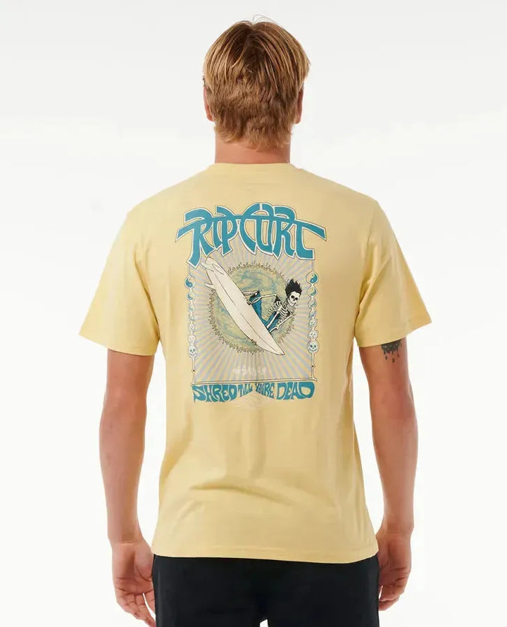 Ripcurl Men's Shred Til Dead Tee Straw pic 2 | SoHa Surf Shop