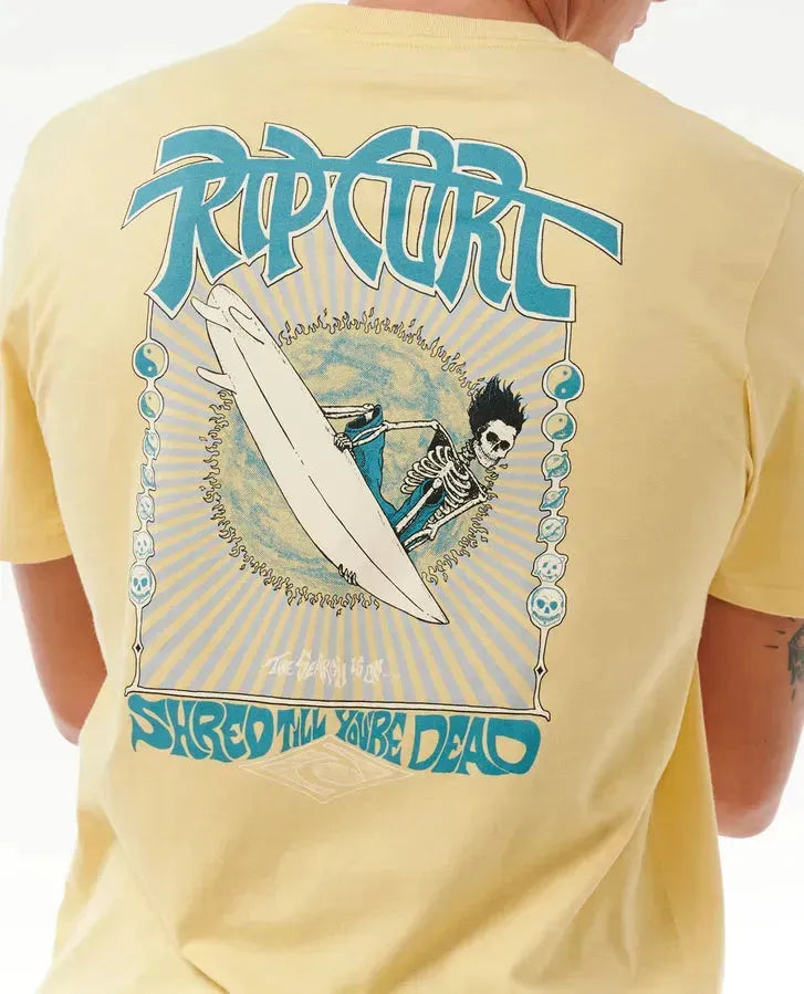 Ripcurl Men's Shred Til Dead Tee Straw pic 4 | SoHa Surf Shop
