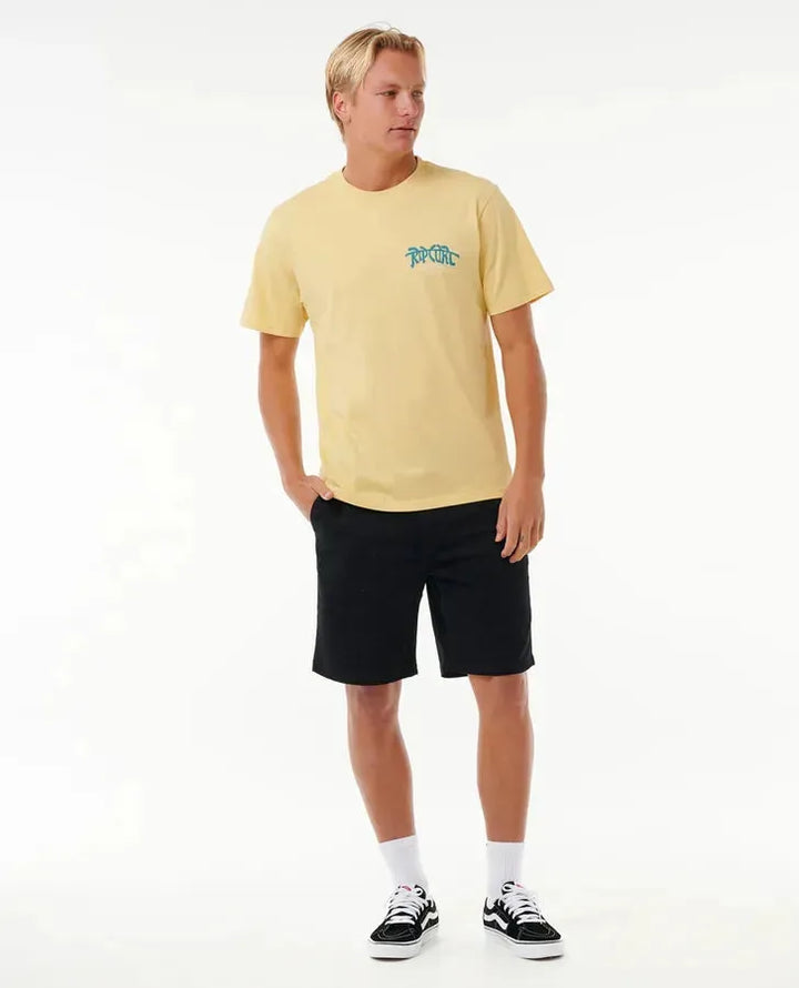 Ripcurl Men's Shred Til Dead Tee Straw pic 5 | SoHa Surf Shop