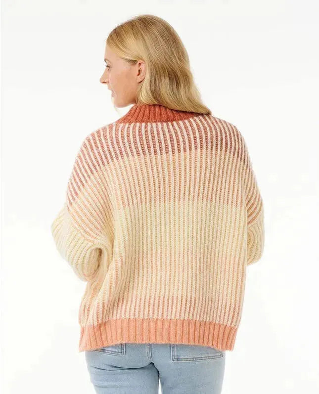 Ripcurl Soleil Rib Knit Crew Burnt Red pic 2 | SoHa Surf Shop