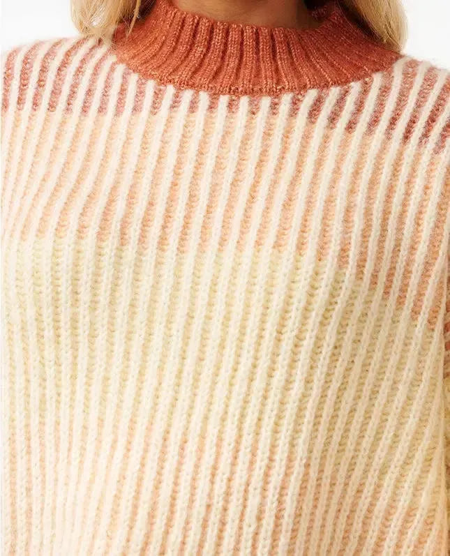 Ripcurl Soleil Rib Knit Crew Burnt Red pic 4 | SoHa Surf Shop