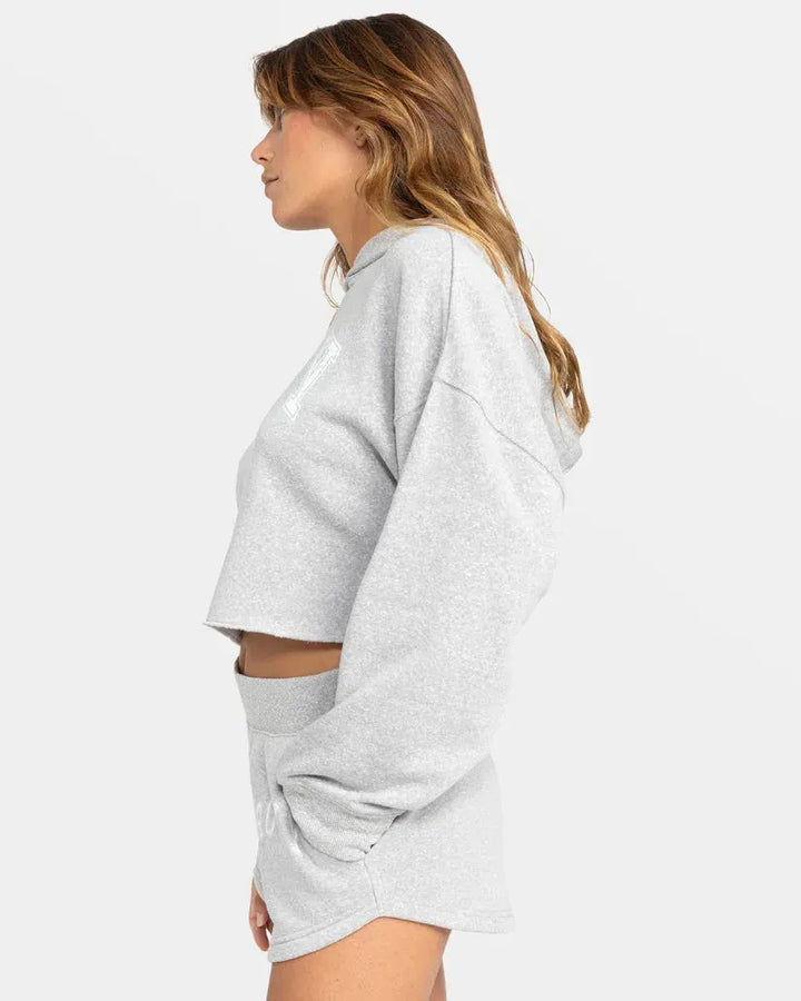Roxy Women's Afternoon Hike Crop Hoodie Heritage Heather pic 5 | SoHa Surf Shop