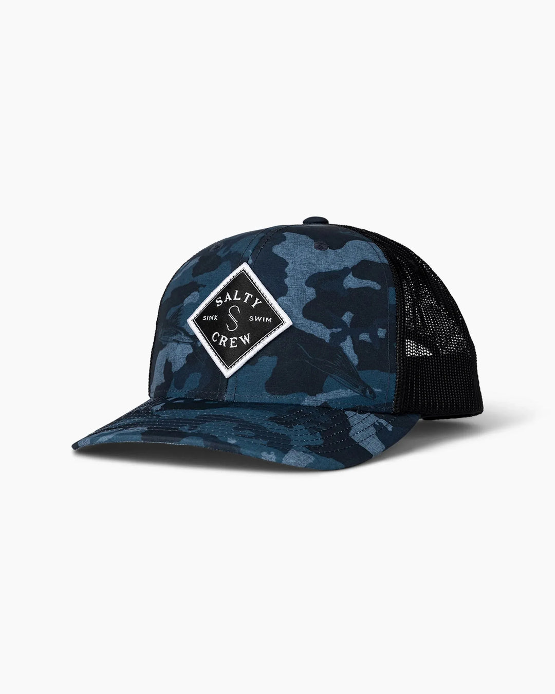 Salty Crew Women's Sealine Retro Trucker Hat Blue Camo pic 1 | SoHa Surf Shop