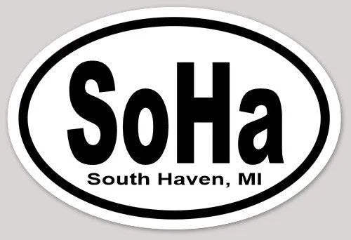 Soha South Haven Oval Sticker 3 in x 2 in Matte pic 1 | SoHa Surf Shop
