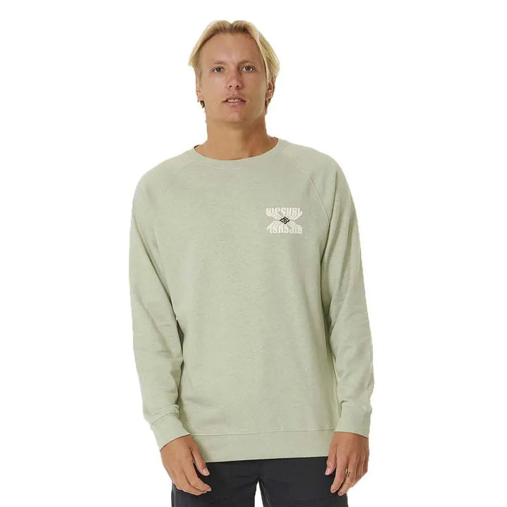 Ripcurl Men’s Saltwater Crew Sweatshirt Sage pic 1 | SoHa Surf Shop