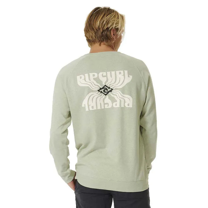 Ripcurl Men’s Saltwater Crew Sweatshirt Sage pic 3 | SoHa Surf Shop