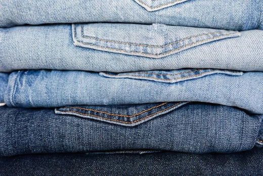 Stack of Blue Jean pants