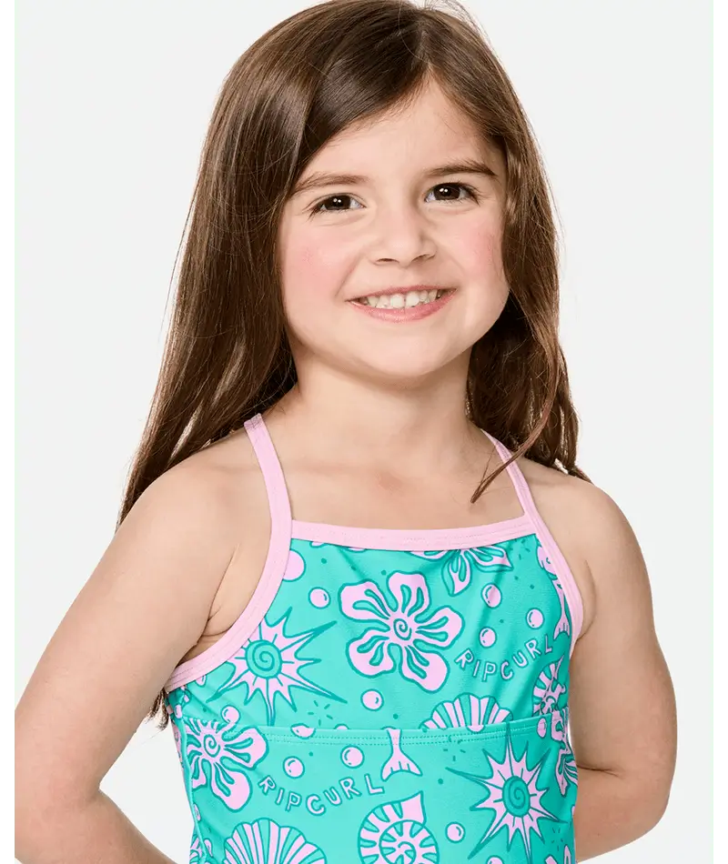 Rip Curl Girls Sunshine Club One Piece - Turquoise 3