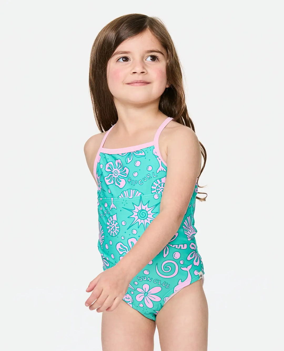 Rip Curl Girls Sunshine Club One Piece - Turquoise