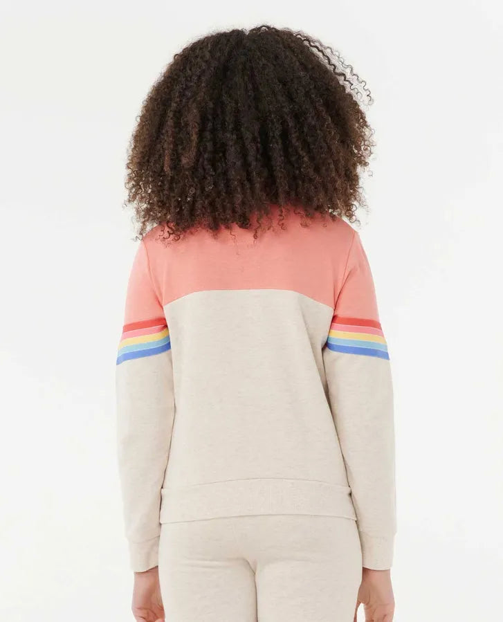Ripcurl Girls 8-16 Surf Revival Crew - Oatmeal Marle 1