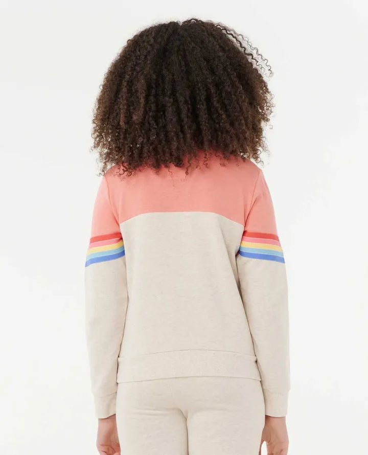 Ripcurl Girls 8-16 Surf Revival Crew - Oatmeal Marle 1