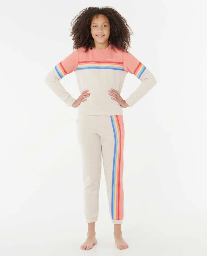 Ripcurl Girls 8-16 Surf Revival Crew - Oatmeal Marle 3