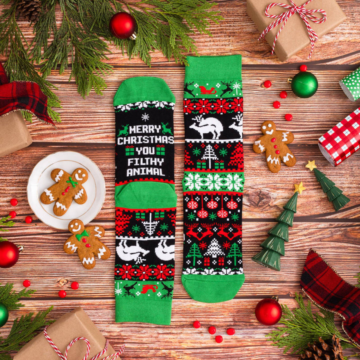 Lavley - Merry Christmas You Filthy Animal Socks