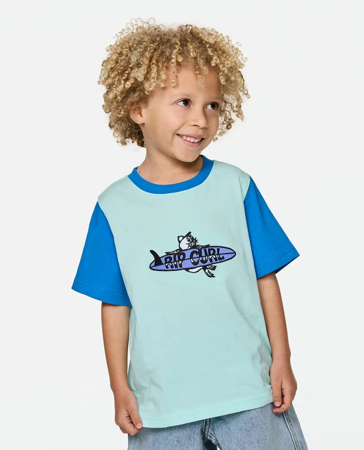Rip Curl Kids Surf Check Art Tee - Boy Light Aqua