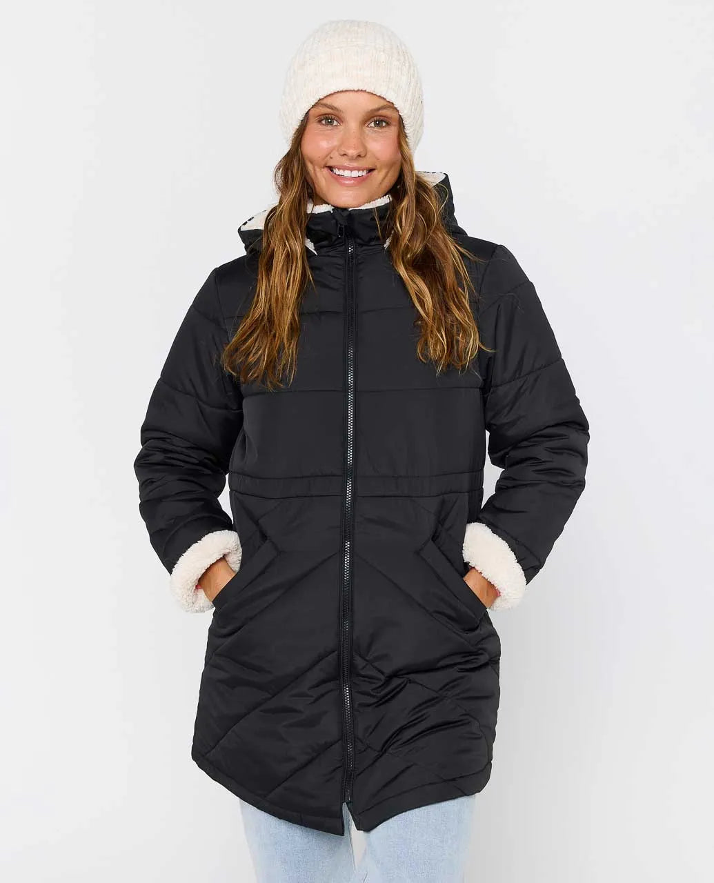 Ripcurl Women's Anti Series Anoeta Long Line Jacket - Washed Black 