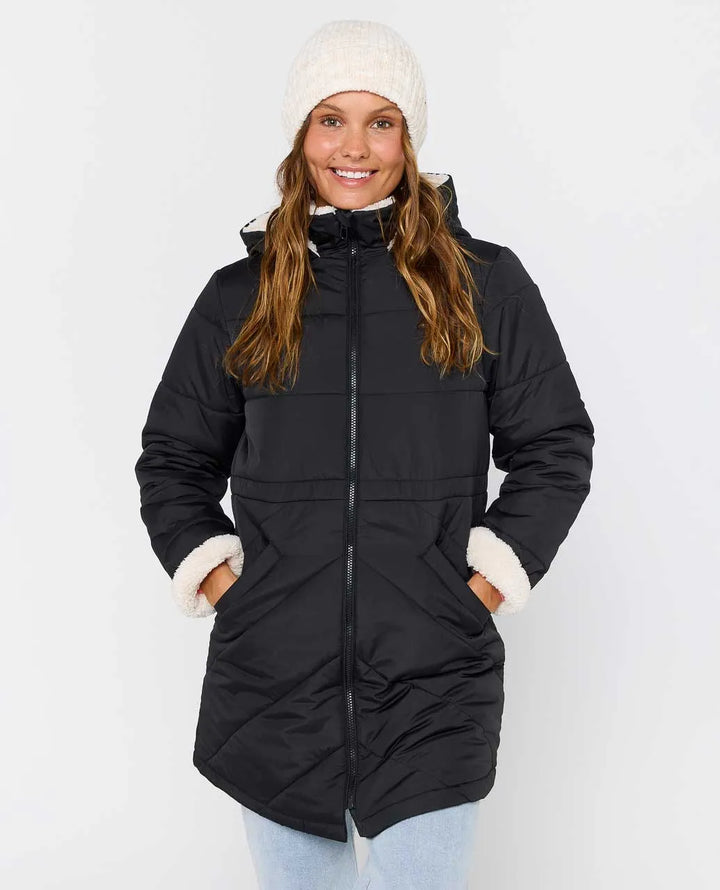 Ripcurl Women's Anti Series Anoeta Long Line Jacket - Washed Black 