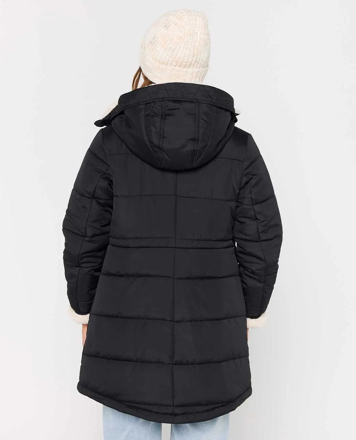 Ripcurl Women's Anti Series Anoeta Long Line Jacket - Washed Black 1