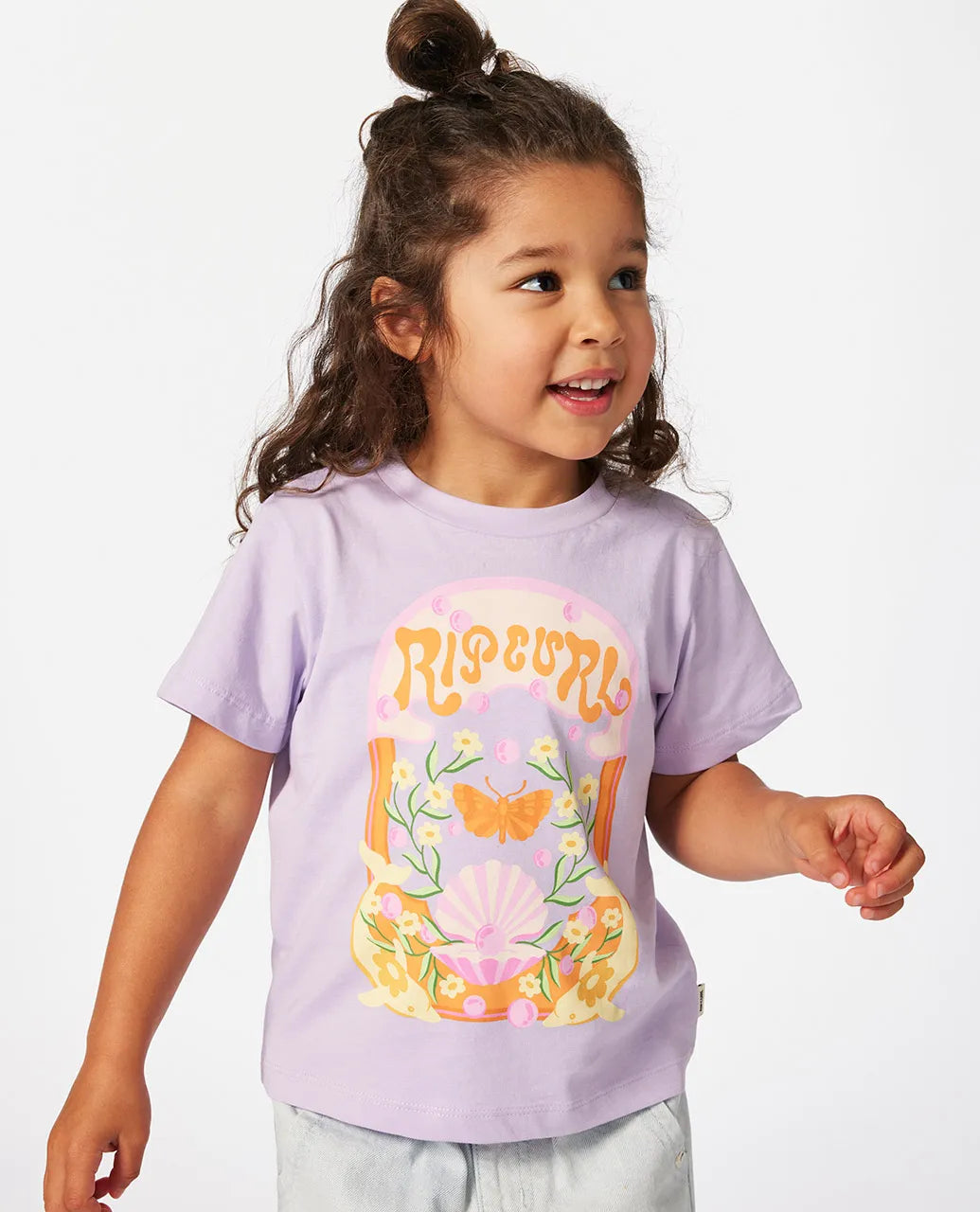 Ripcurl Girls 1-8 Rainbow Tropics Art Tee - Light Purple 