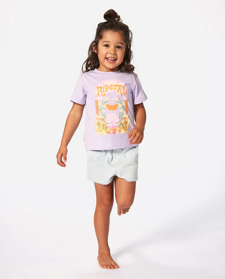 Ripcurl Girls 1-8 Rainbow Tropics Art Tee - Light Purple 2