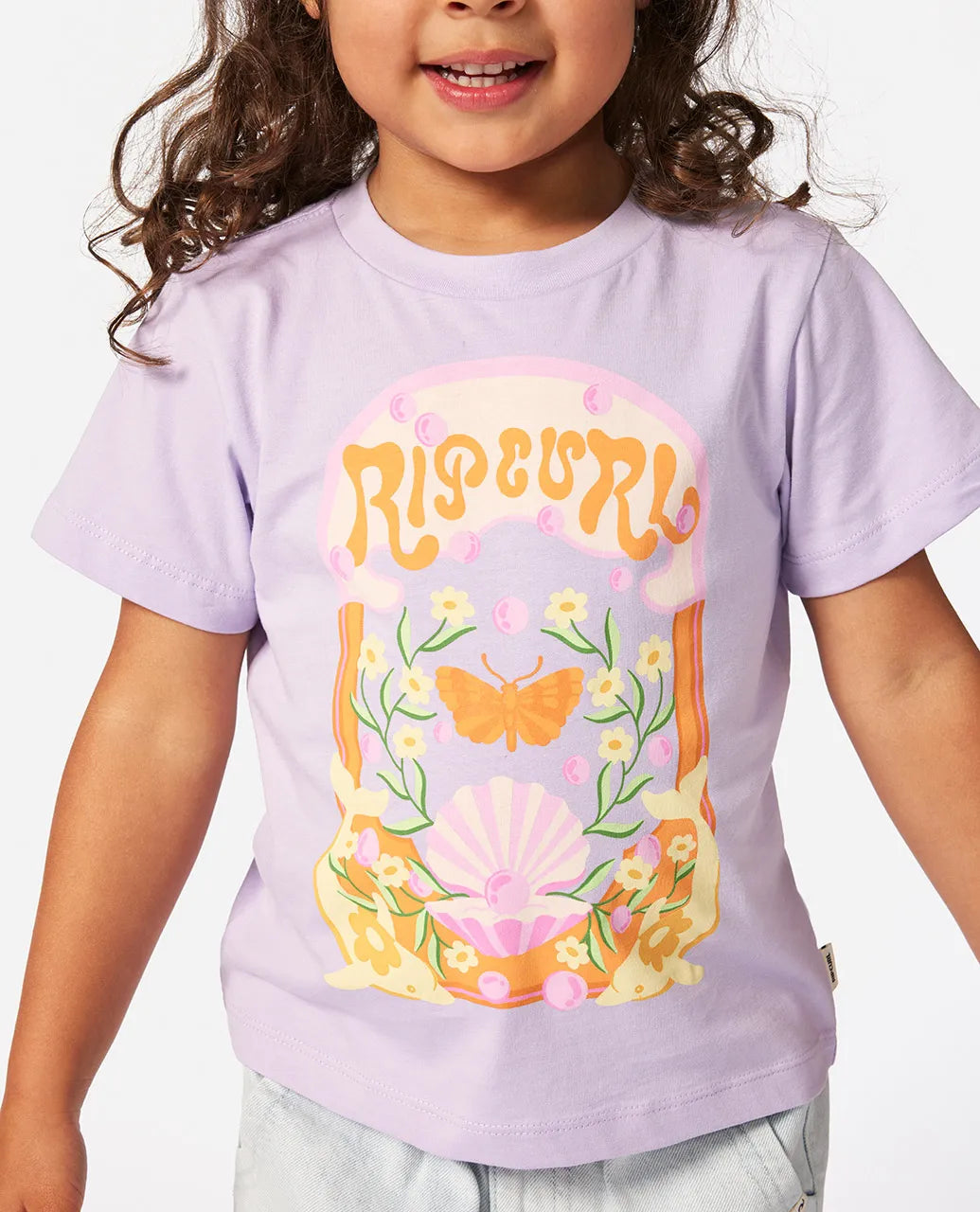 Ripcurl Girls 1-8 Rainbow Tropics Art Tee - Light Purple 3