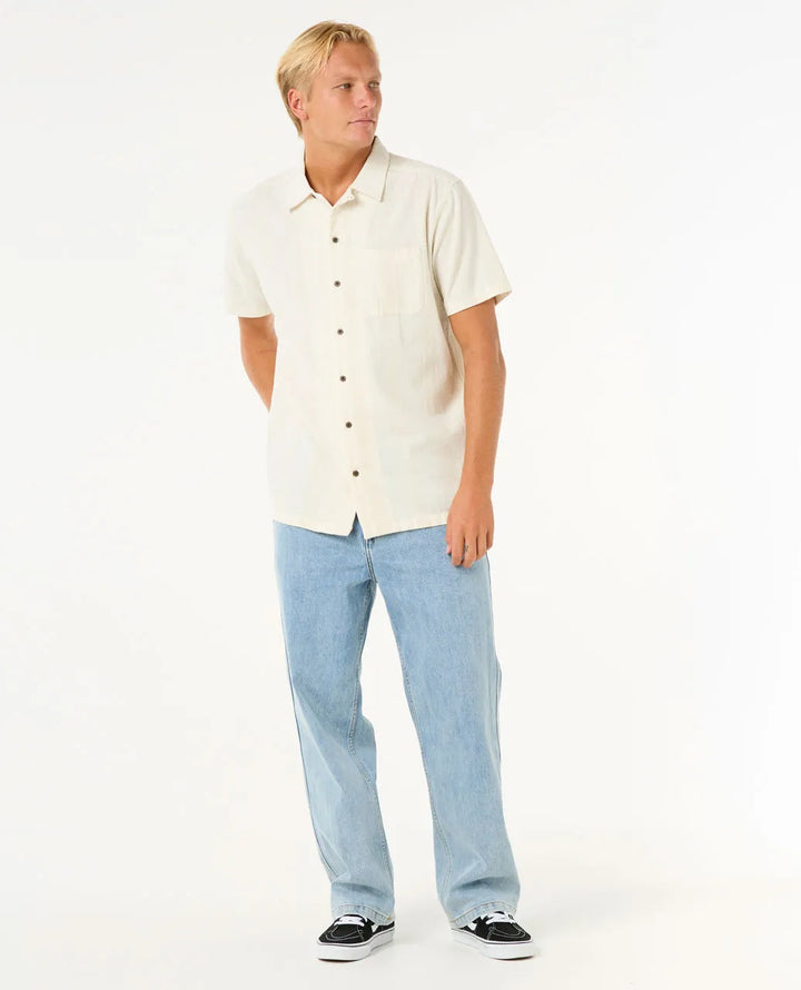 Ripcurl Men's Raw Energy Stripe Button Shirt - Bone 3
