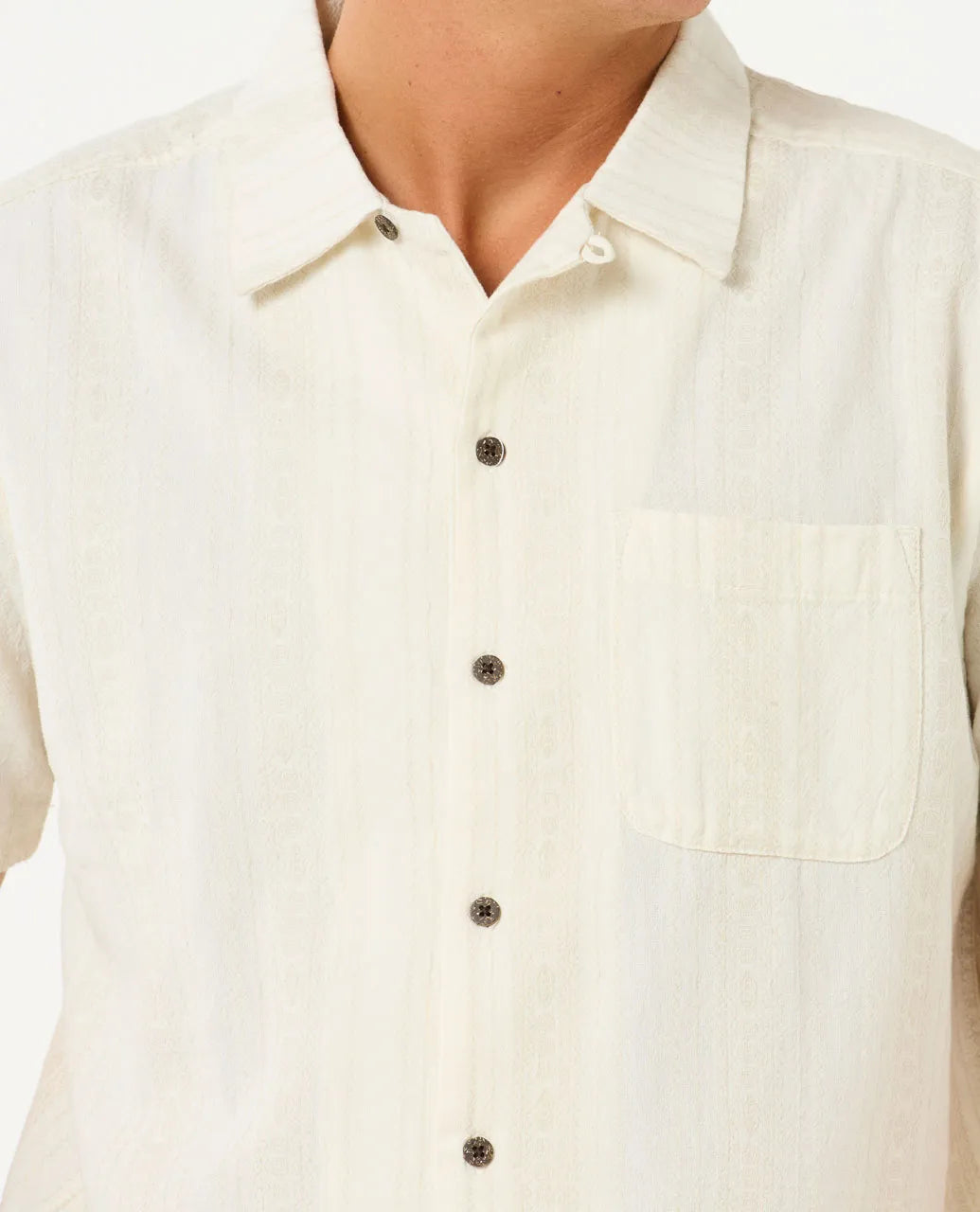 Ripcurl Men's Raw Energy Stripe Button Shirt - Bone 4