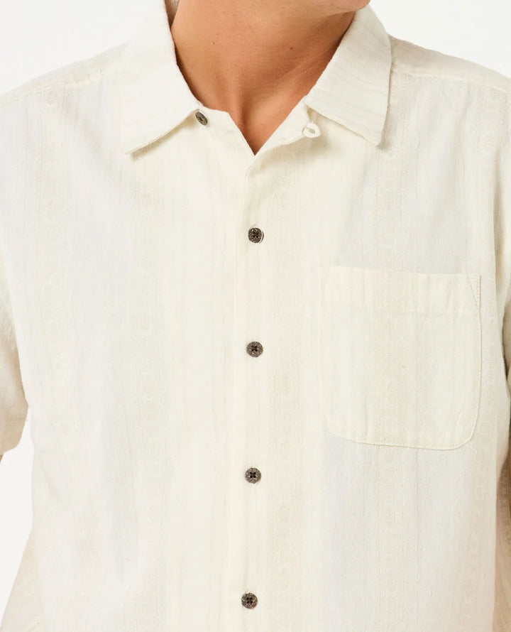 Ripcurl Men's Raw Energy Stripe Button Shirt - Bone 4