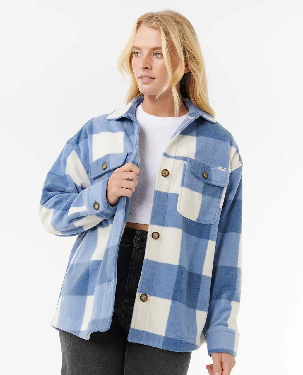 Ripcurl Women's Neon Isles Fleece LS Shirt - Blue 