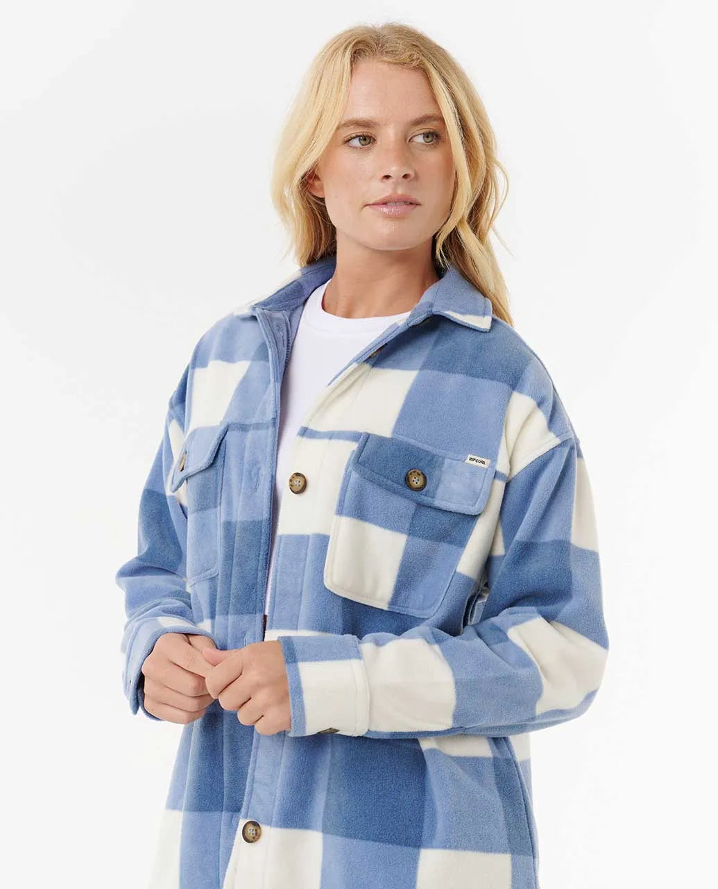Ripcurl Women's Neon Isles Fleece LS Shirt - Blue 4