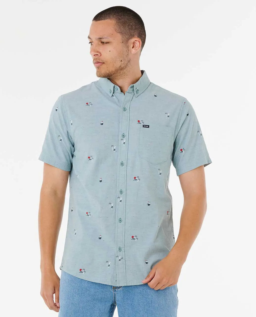 Ripcurl Men’s Skelly Breach S/S Shirt - Blue Lagoon 