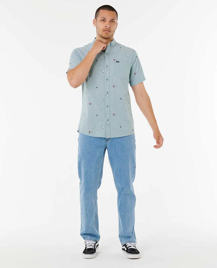 Ripcurl Men’s Skelly Breach S/S Shirt - Blue Lagoon 4