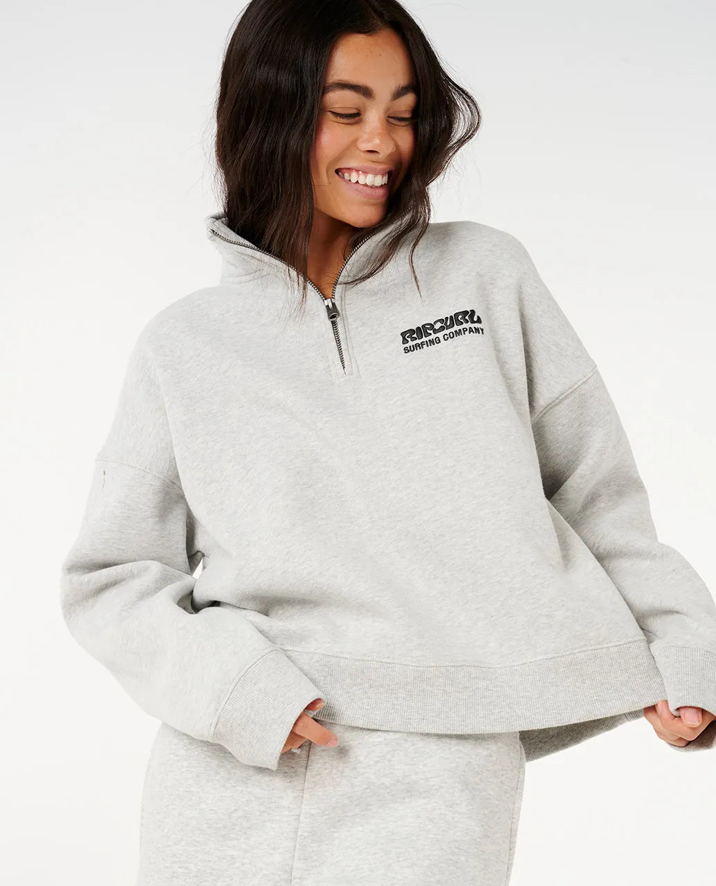 Ripcurl Women's Surf Puff 1/4 Zip - Grey Marle 