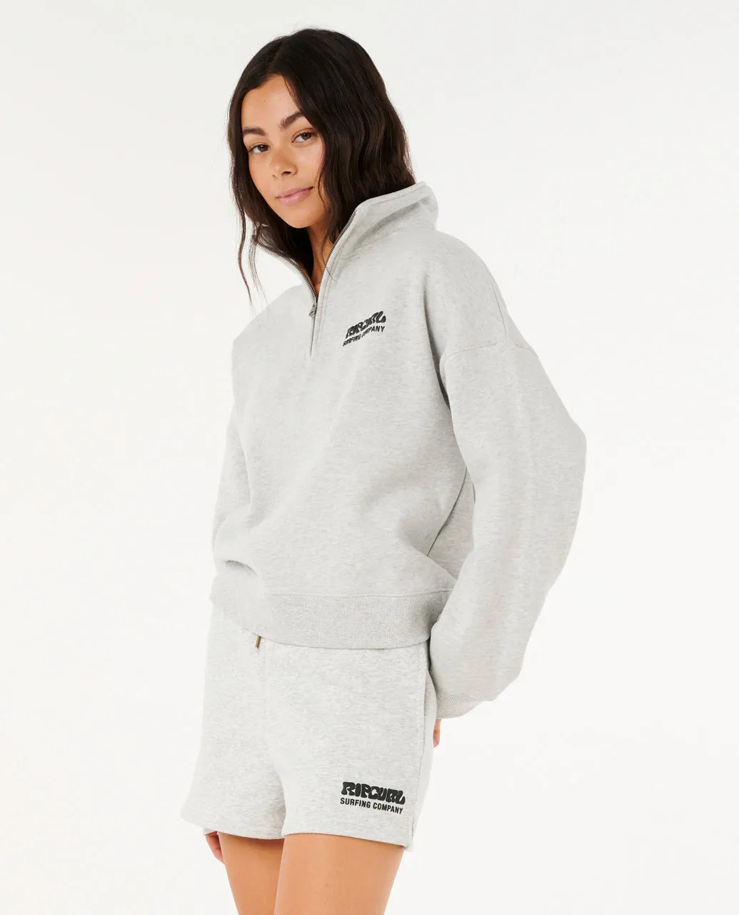 Ripcurl Women's Surf Puff 1/4 Zip - Grey Marle 1