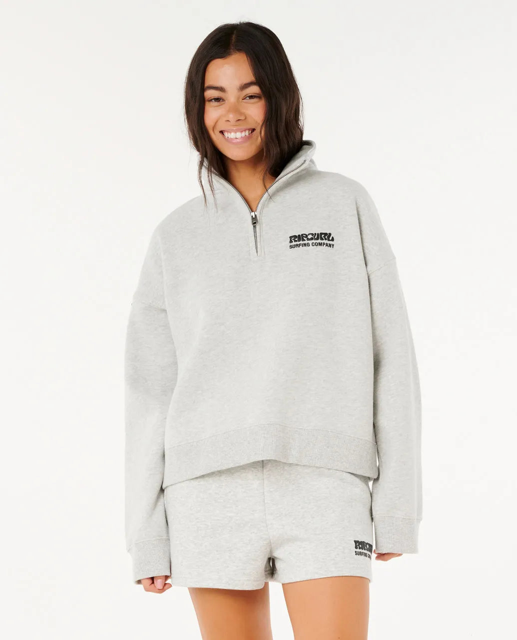 Ripcurl Women's Surf Puff 1/4 Zip - Grey Marle 5