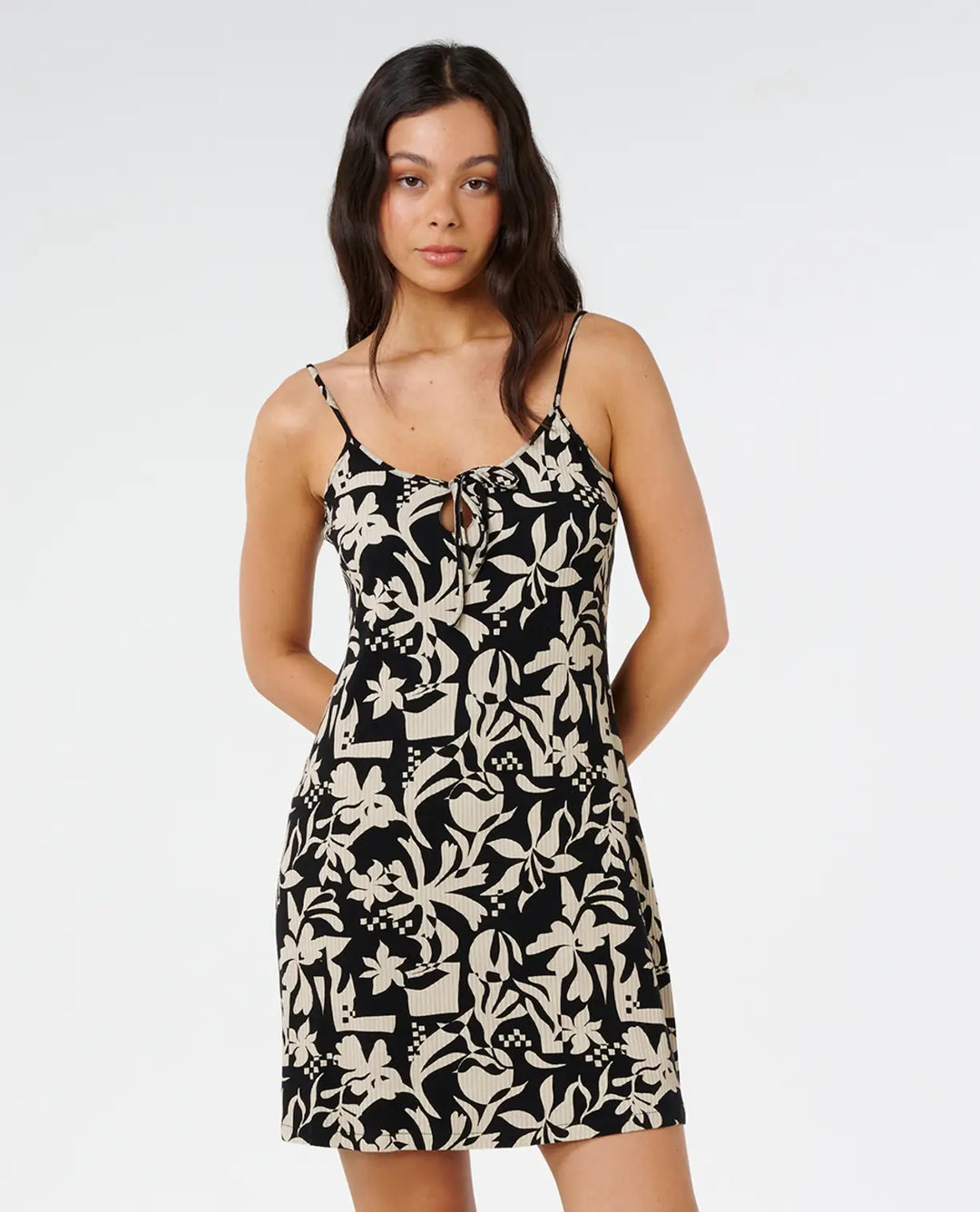 Rip Curl Women's Surf Dreams Printed Rib Mini Dress - Black 1