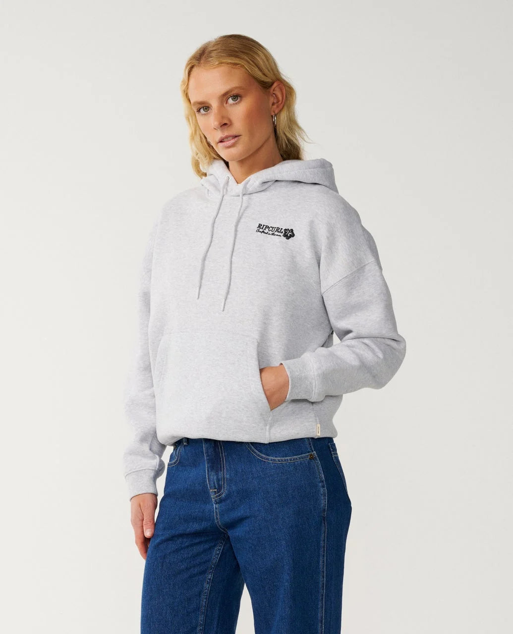 Rip Curl Women's Surf Puff Heritage Hood - Grey Marle/Black