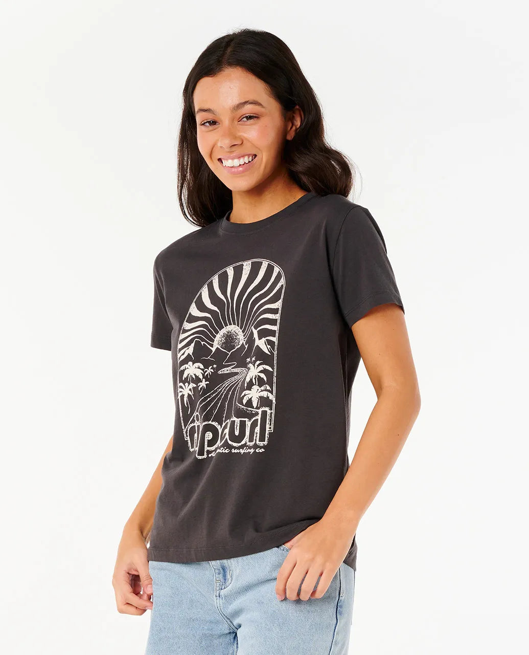 Ripcurl Women's Radiant Standard Tee - Washed Black 2